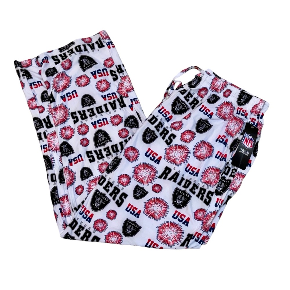 NWT Las Vegas Raiders Men’s NFL Team Apparel Patriotic Sleep Lounge Pants Size M
